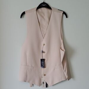 Chaps Men's Light Cream Stone Dress Vest